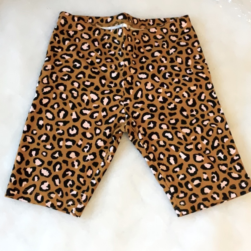Mid-Length Bike Shorts - Leopard Print